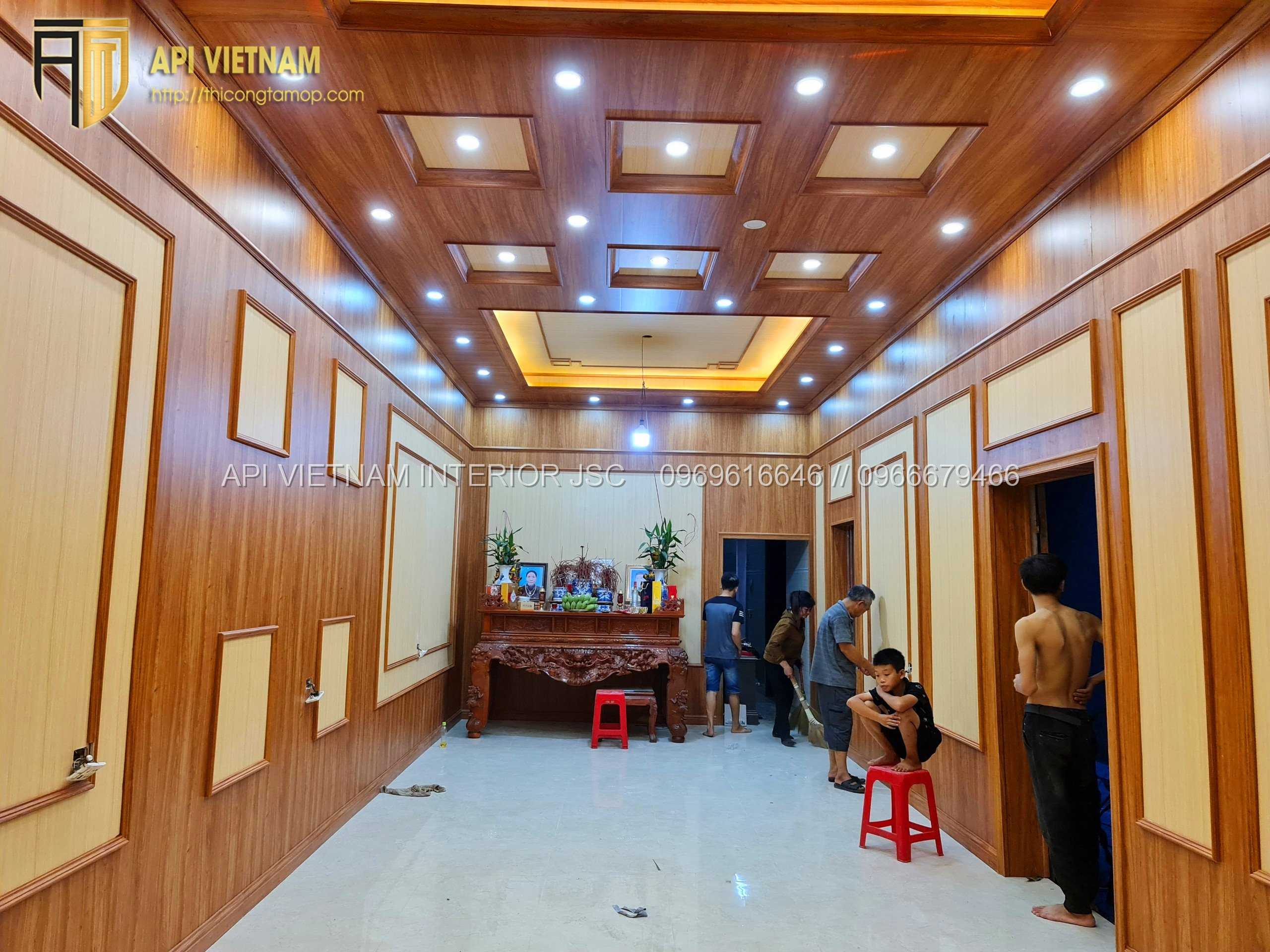 Thi công tấm ốp tường trần PVC Nano: Công trình nhà ở thanh miệu, hải dương 2 - API Việt Nam