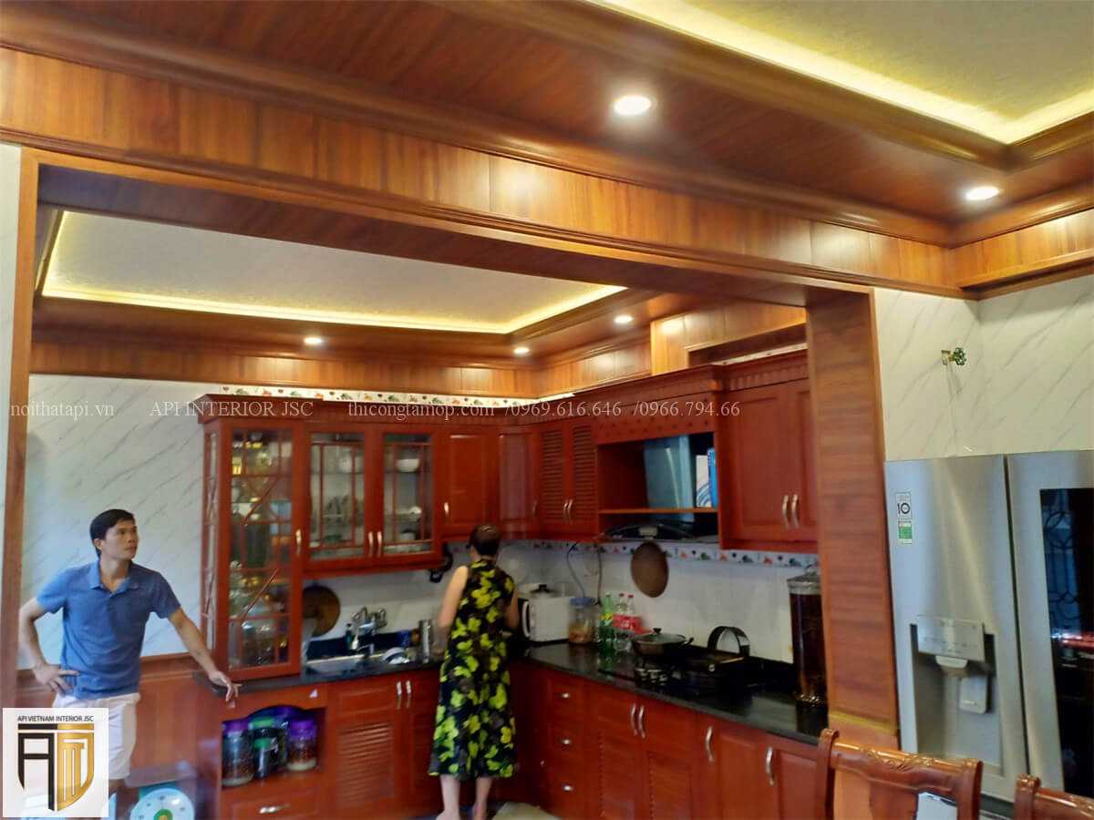Thi công thiết kế phòng bếp bằng tấm ốp tường PVC - 4