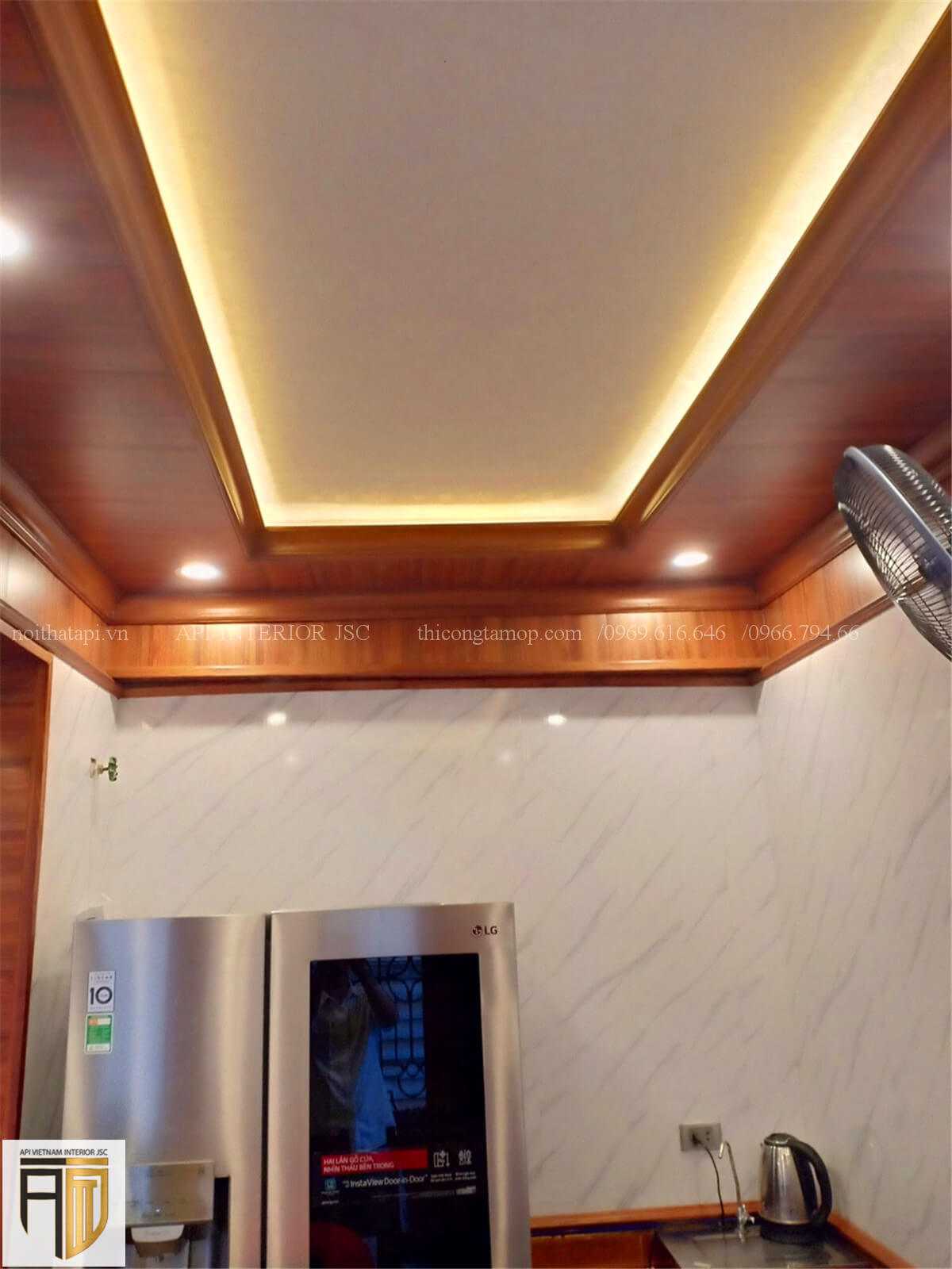Thi công thiết kế phòng bếp bằng tấm ốp tường PVC - 7