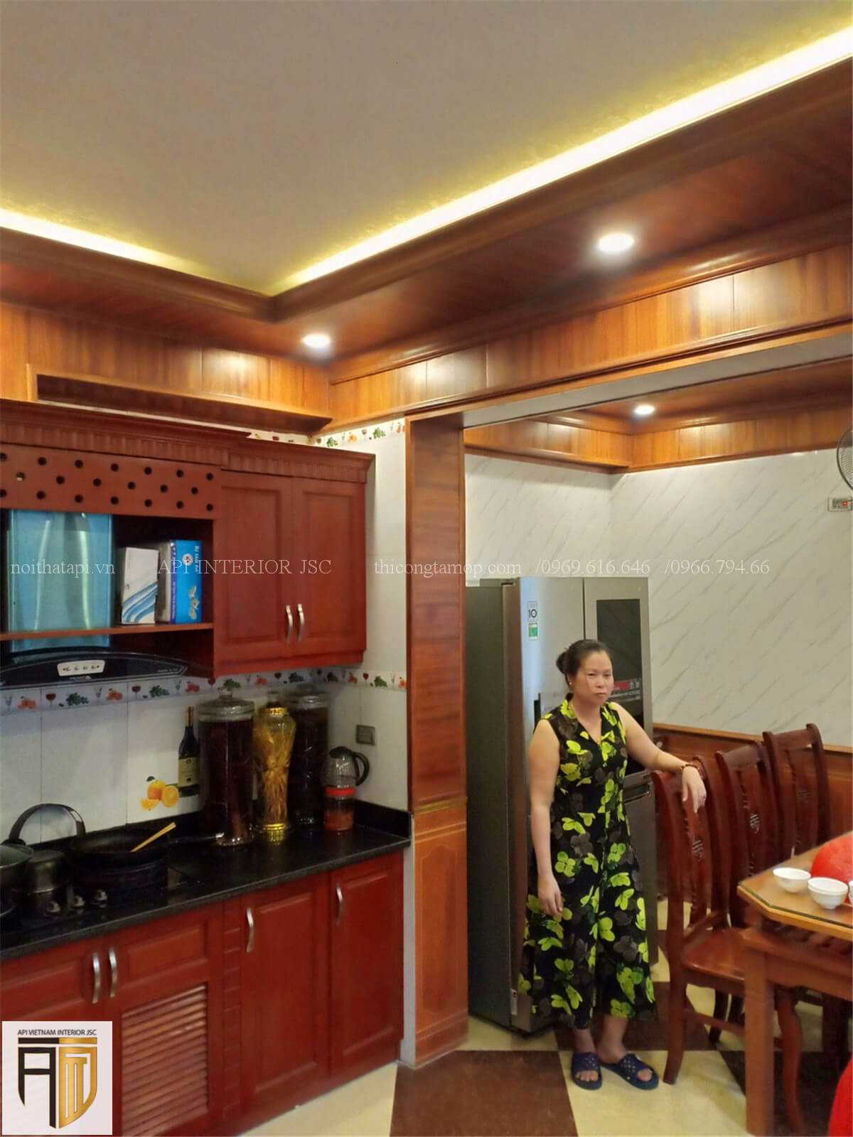 Thi công thiết kế phòng bếp bằng tấm ốp tường PVC - 9