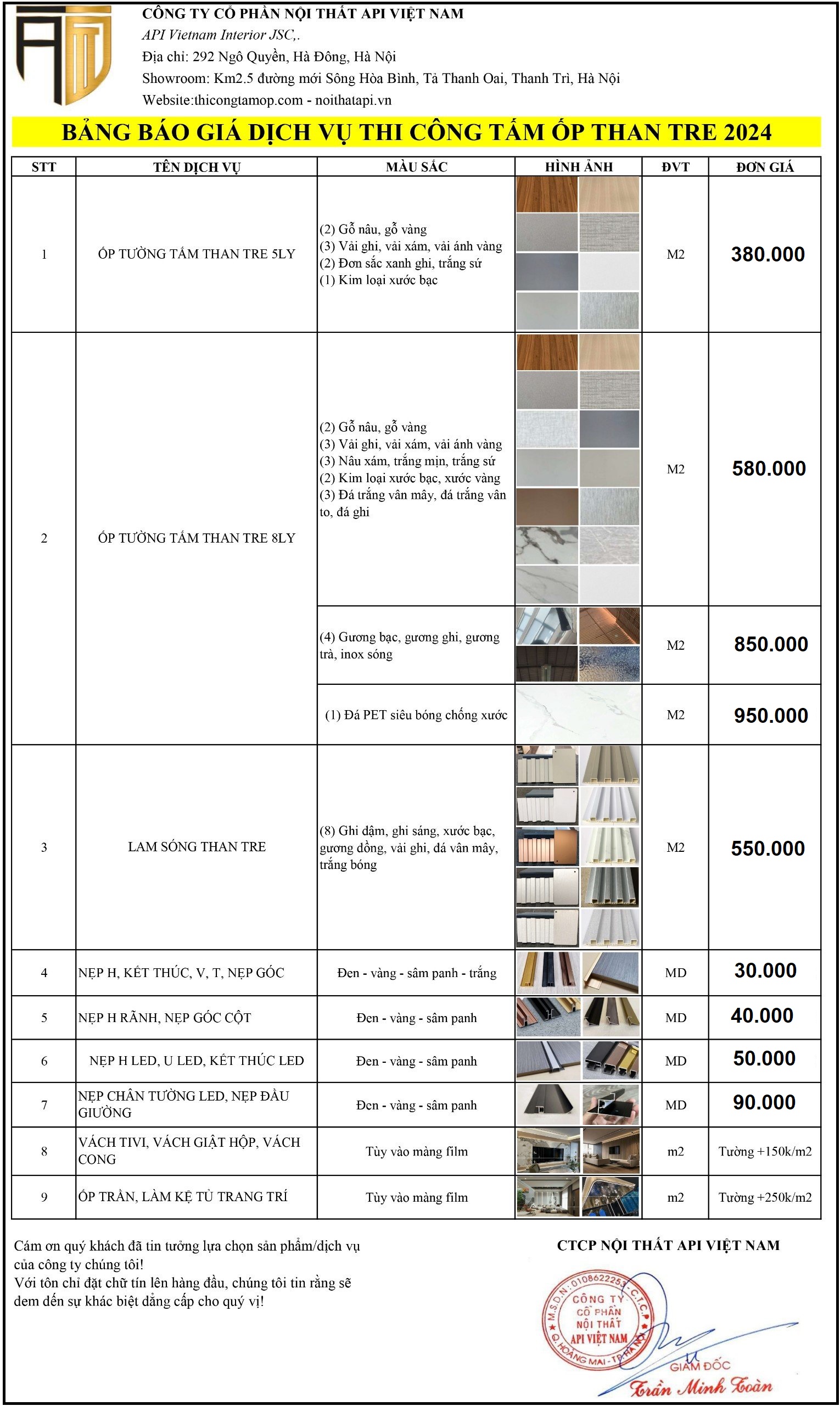Bao gia thi cong tam op than tre moi 2024